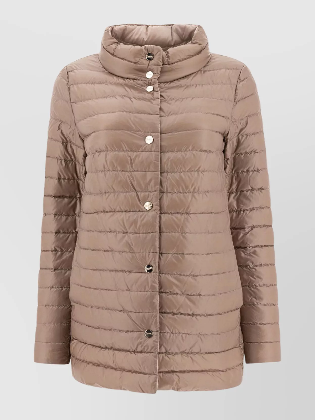 Herno High Collar Longline Quilted Side Pockets Jacket