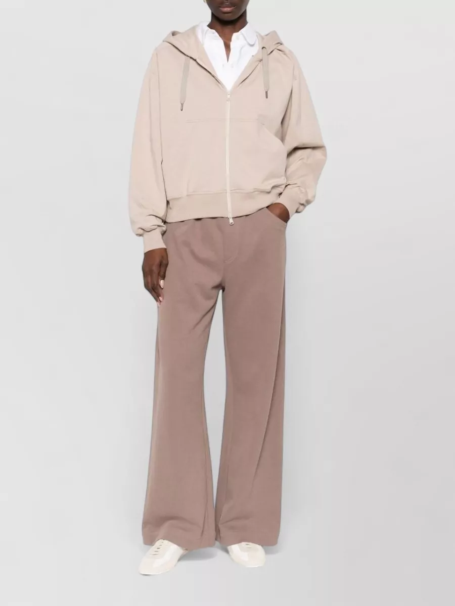 Brunello Cucinelli Cotton Elasticated-Waist Wide-Leg Trousers