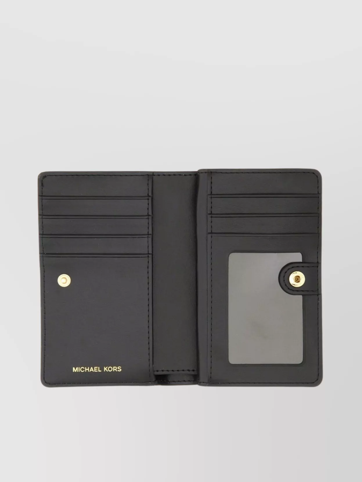 Michael Kors Leather Cardholder With Logo Detail And Id Window