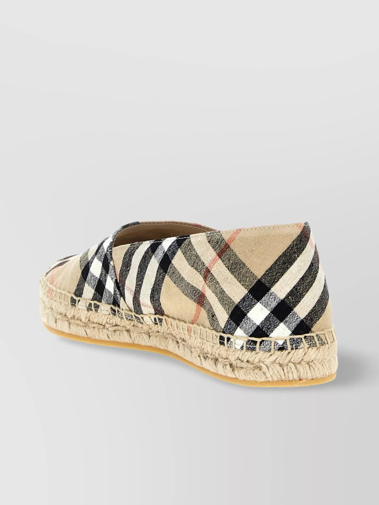 Burberry Canvas Check Pattern Espadrilles With Round Toe