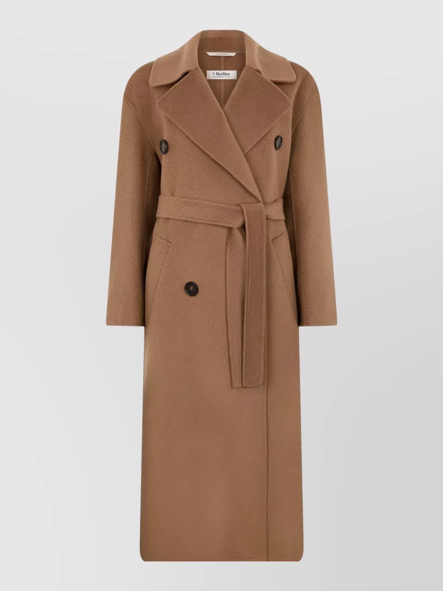 S Max Mara cashmere wool belted single-breasted coat