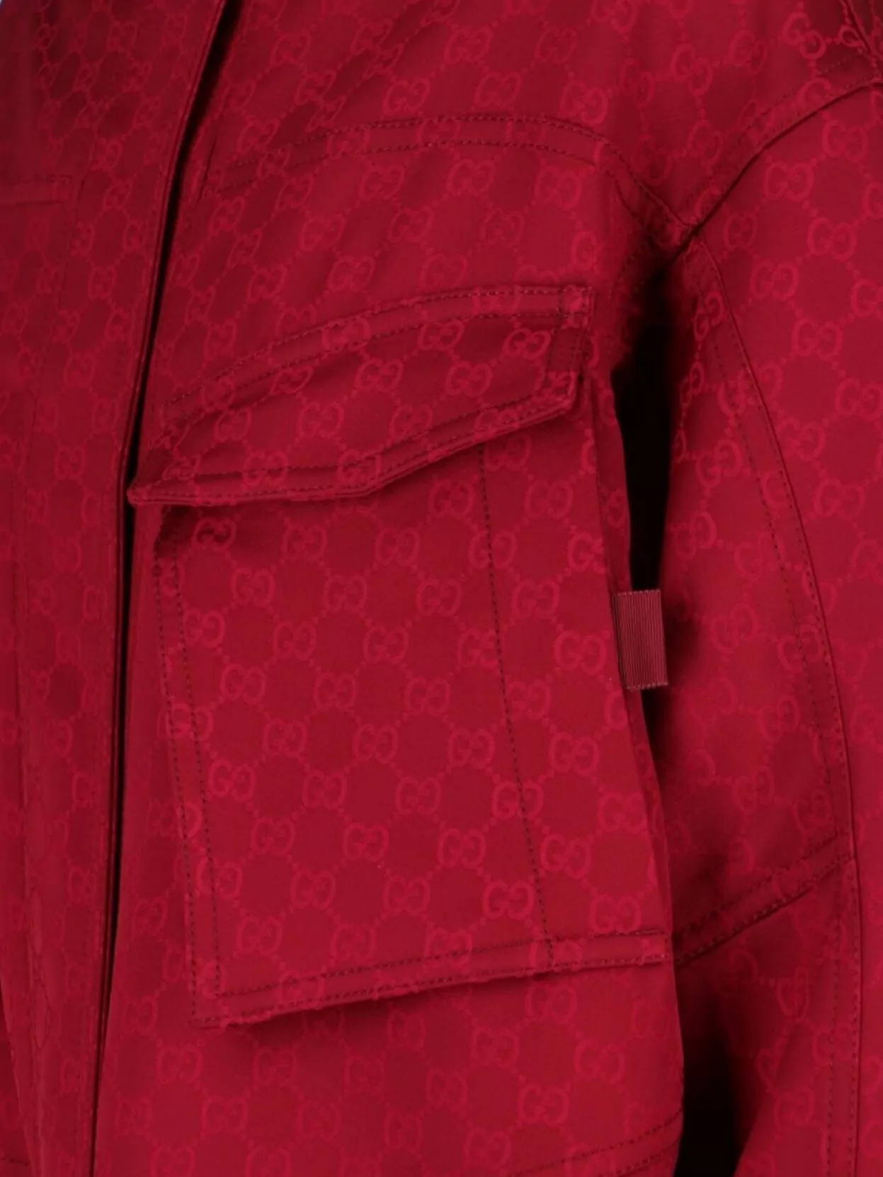 Gucci Monogram High Collar Long Length Jacket