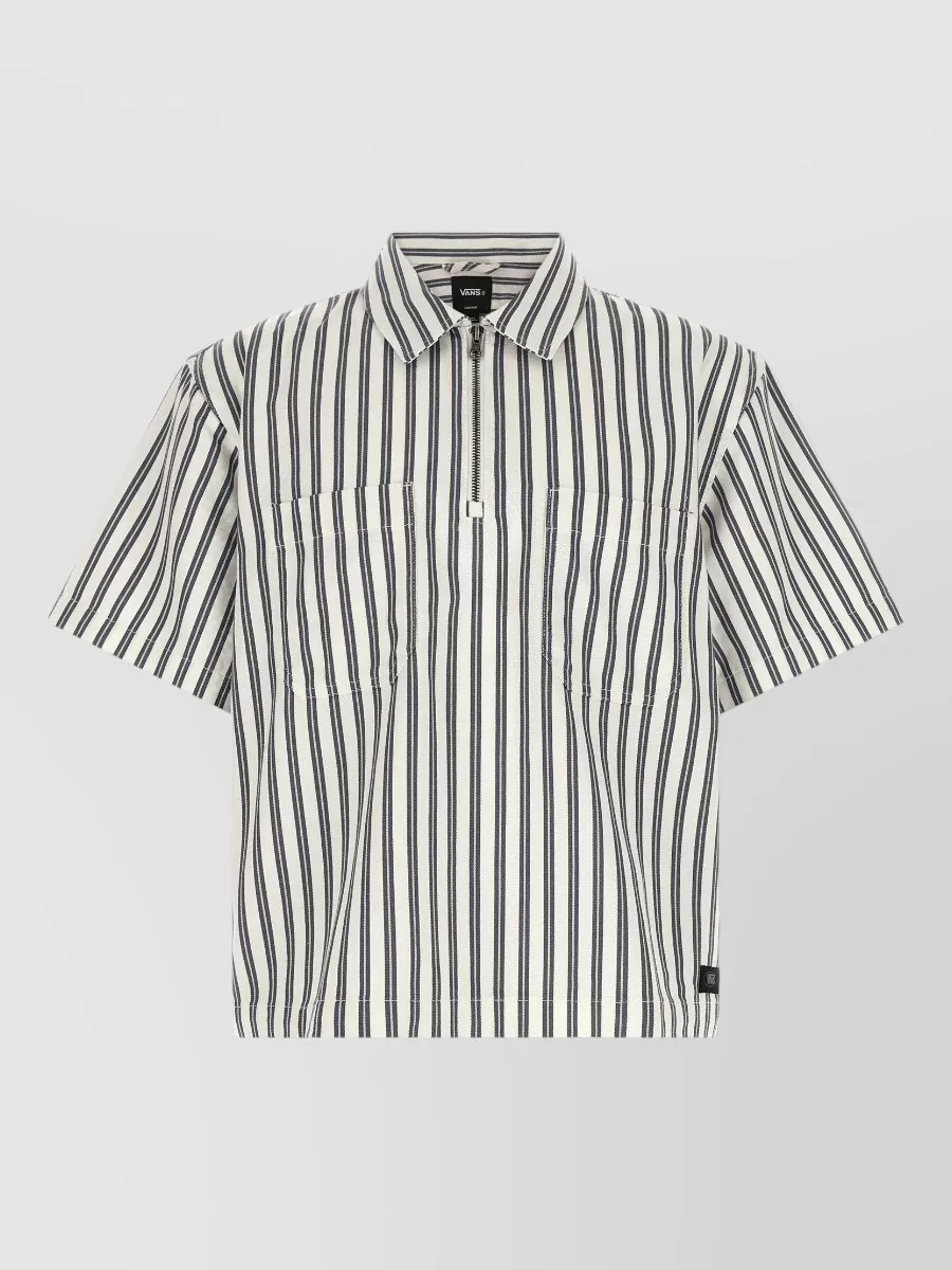 Vans Striped Short-Sleeve Cropped Shirt