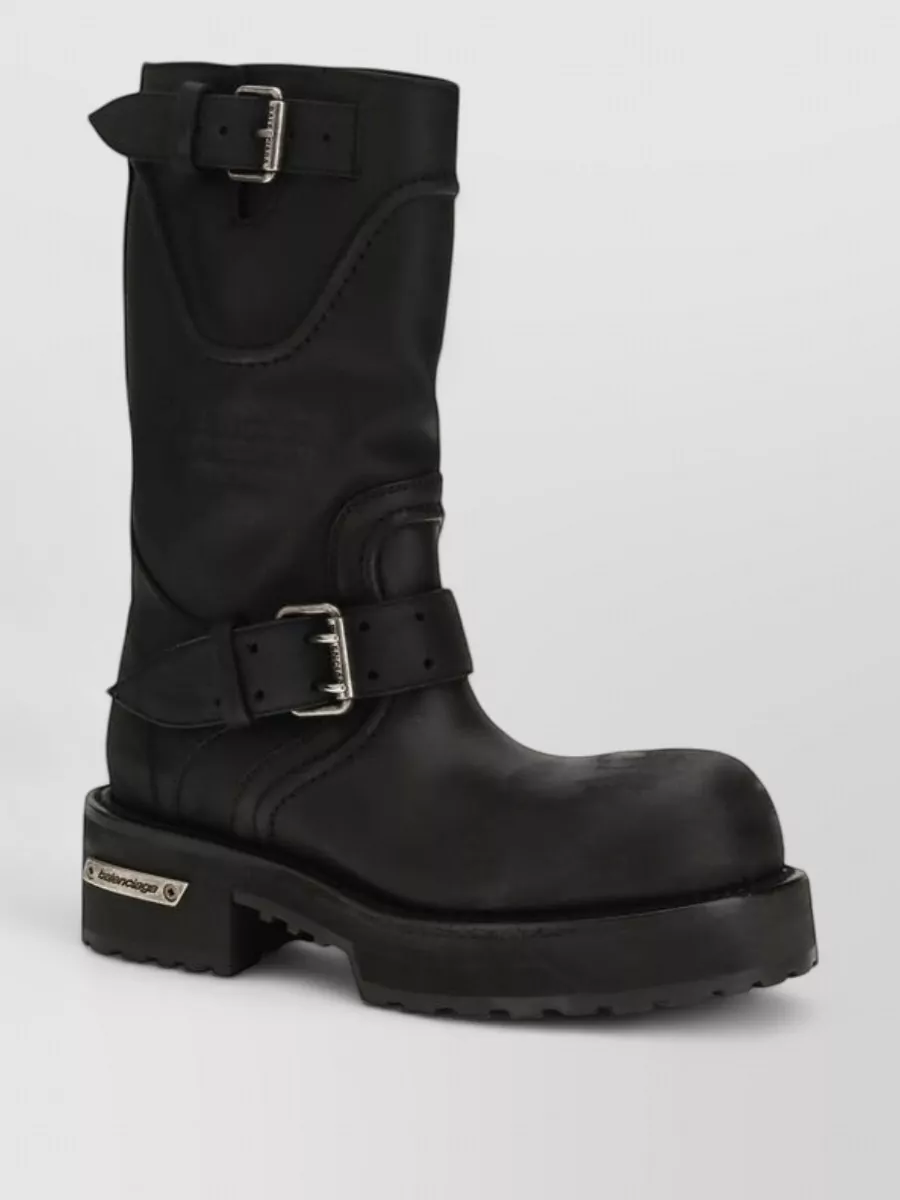 Balenciaga Leather Lace-Up Boots