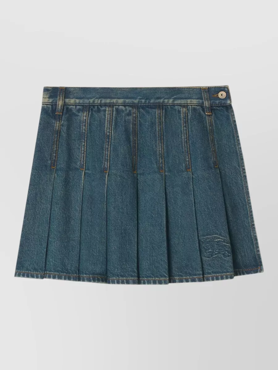 Burberry denim pleated mini skirt