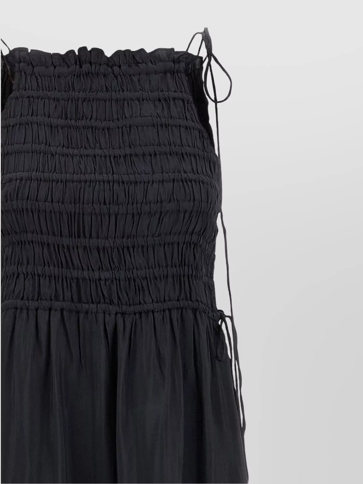 Ganni 'Tie Drawstring Smocked Tiered Sleeveless Skirt'