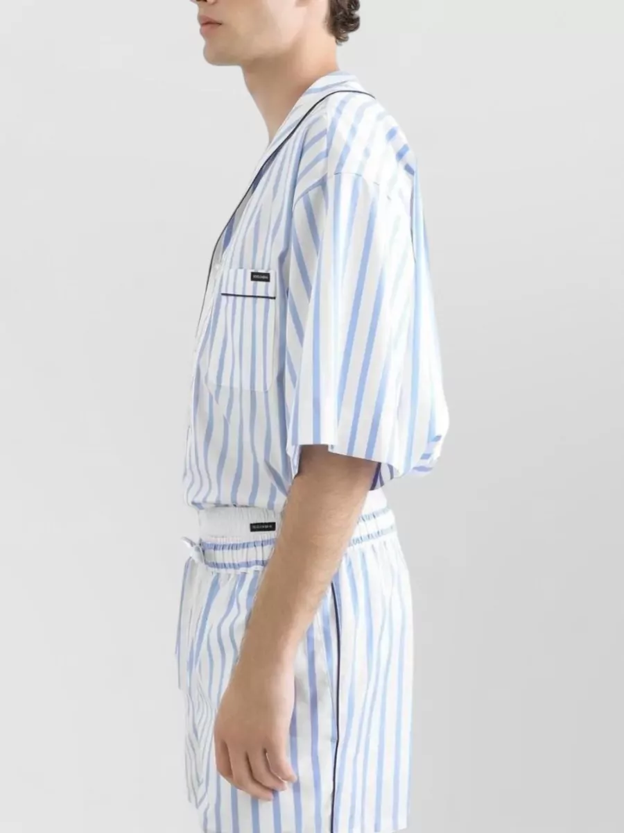 Dolce&Gabbana Striped Short-Sleeve Relaxed-Fit Shirt