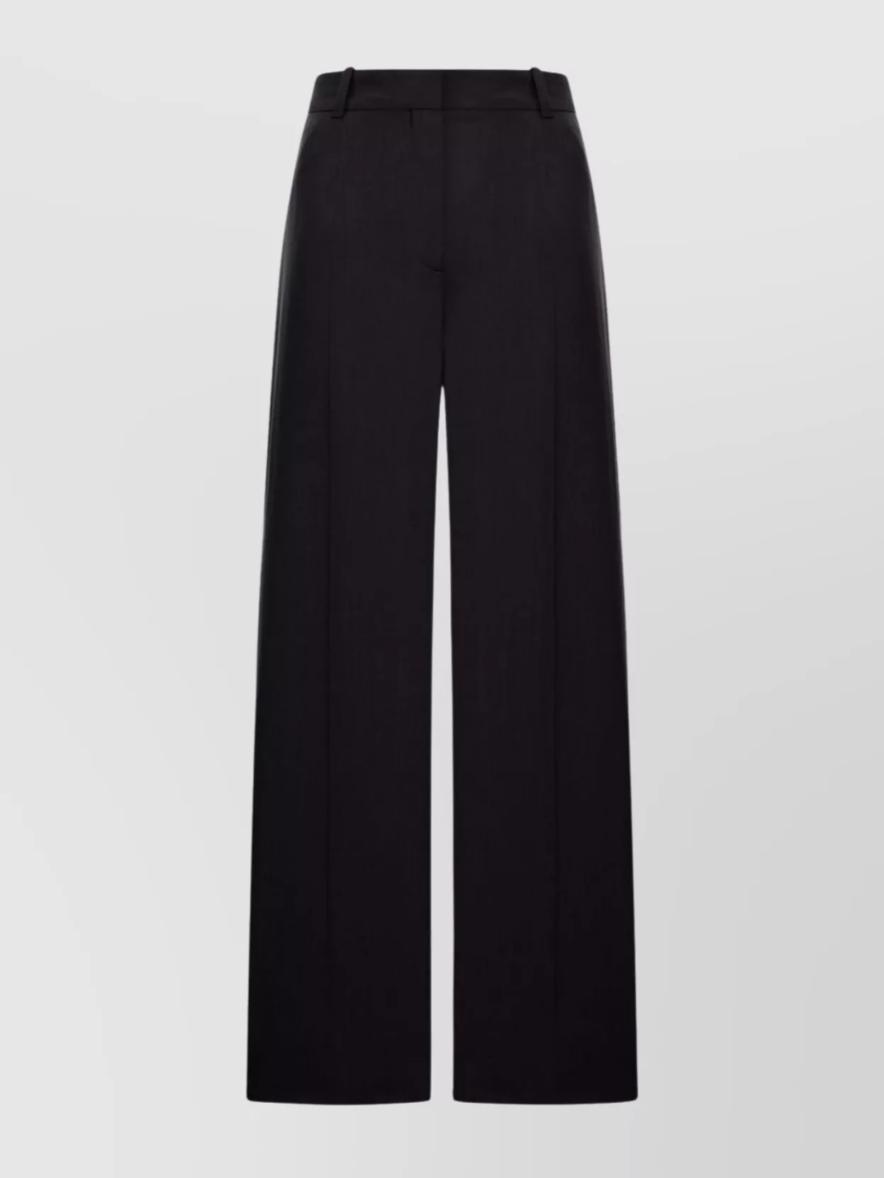 Totême Fluid Trousers With Wide Leg And Pleats In Black