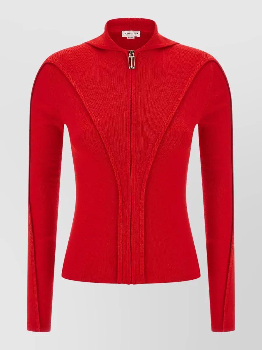 Victoria Beckham wool hooded zip-up cardigan