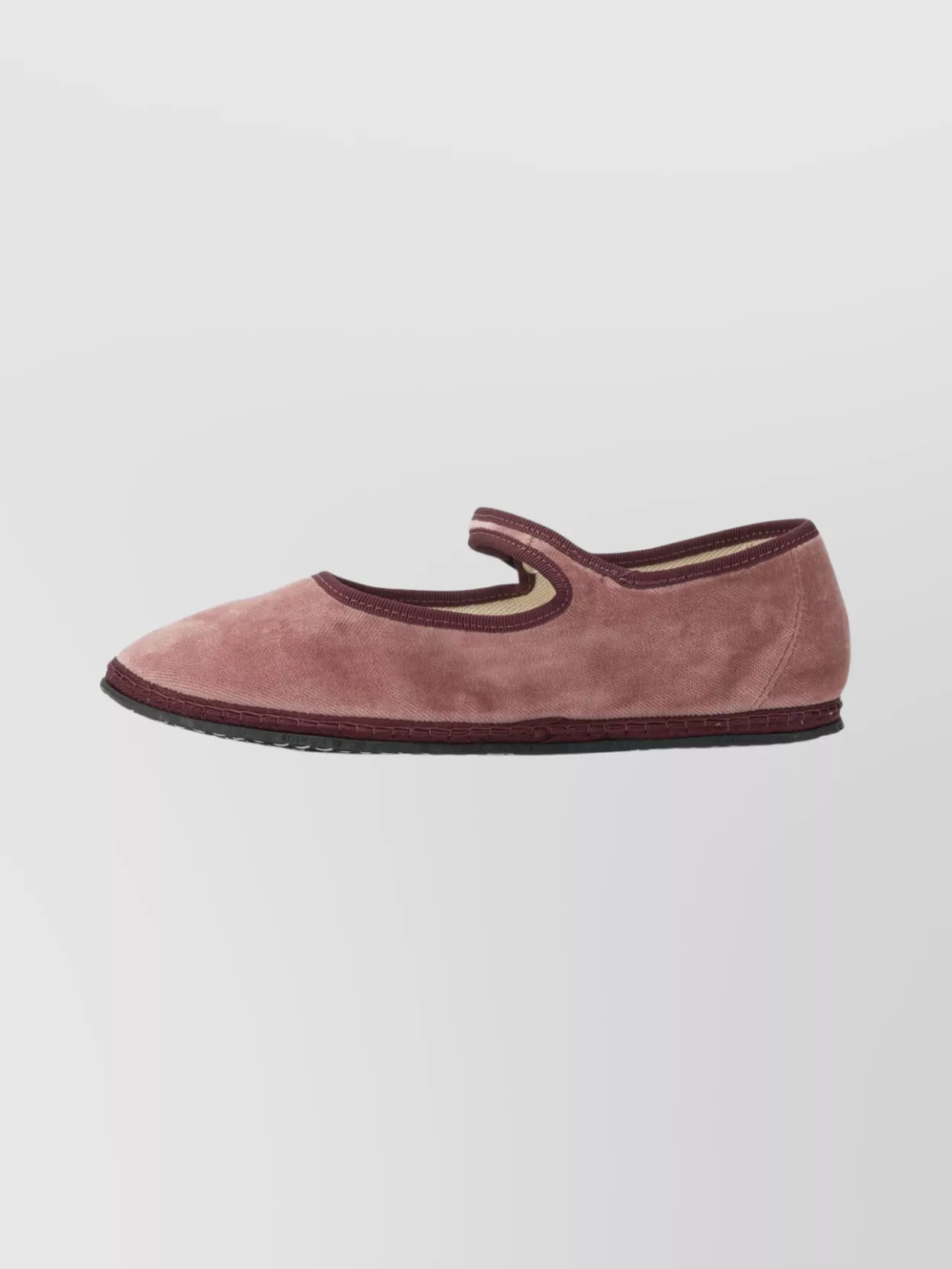 Vibi Venezia Velvet Ballerina Shoes Contrast Trim