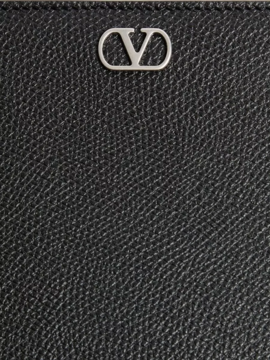 Valentino Garavani Vlogo Signature Leather Clutch Bag