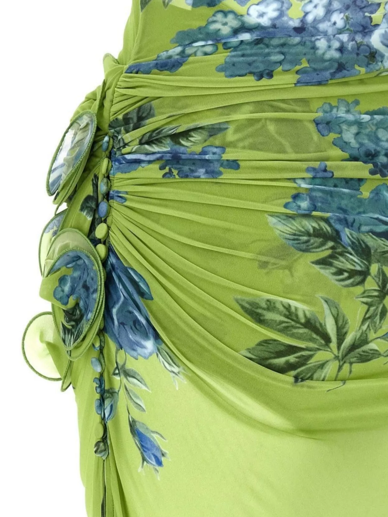 Magda Butrym Floral Halter Neck Maxi Ruched Side Draping