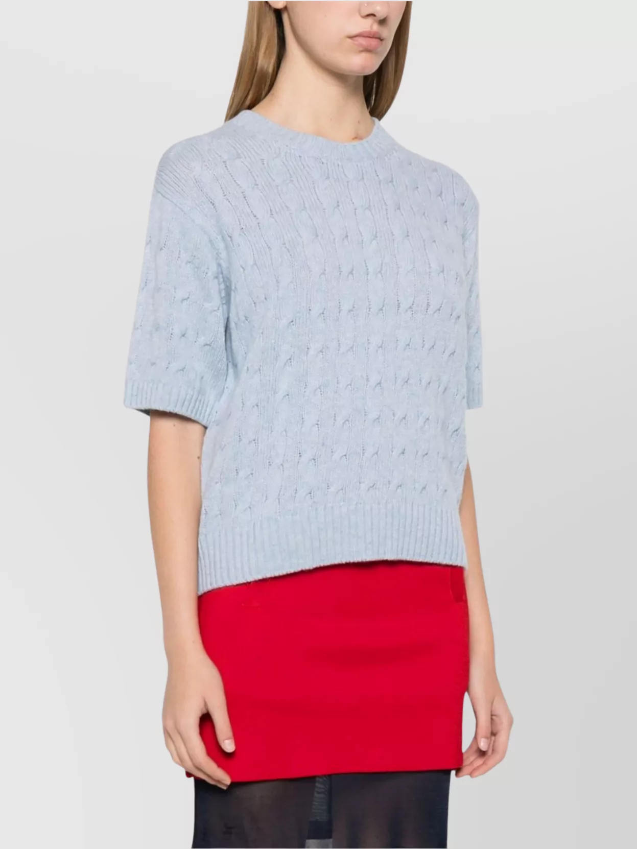 Prada Cashmere Crew Neck Knit Top