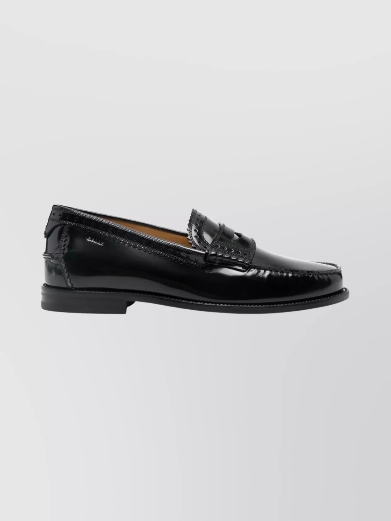 Bally Round Toe Leather Penny Loafers For Men