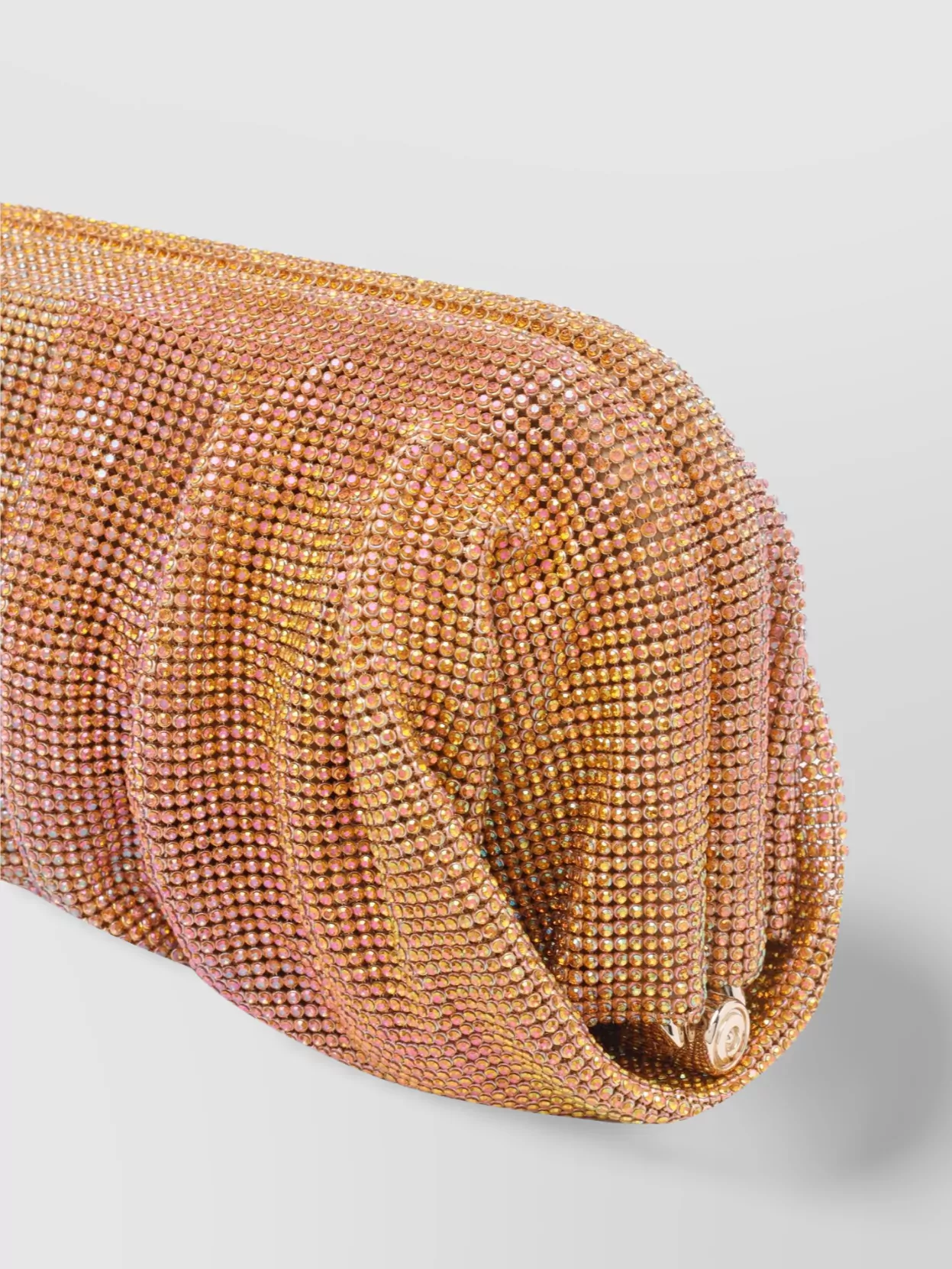 Benedetta Bruzziches Rectangular Rhinestone Ruched Clutch Bag