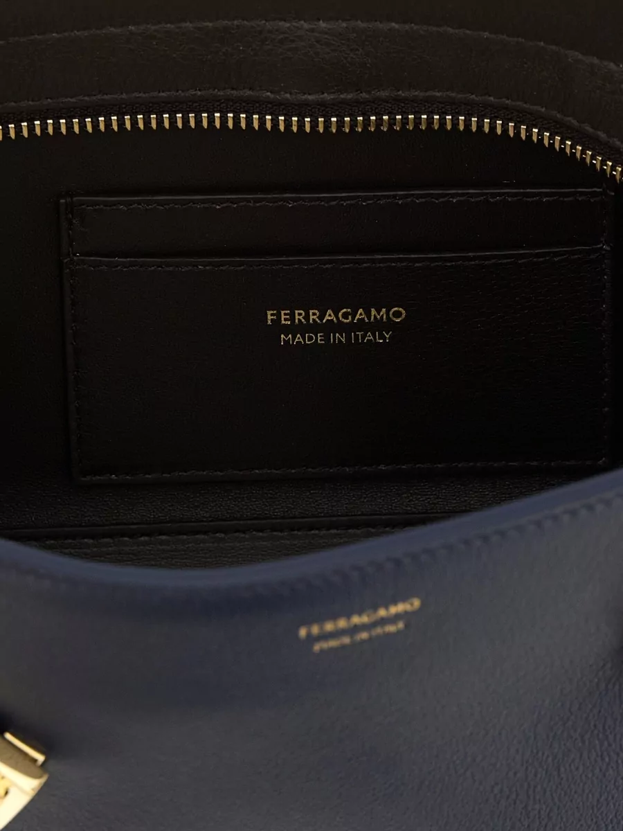 Ferragamo Hug East-West Calfskin Leather Clutch Bag