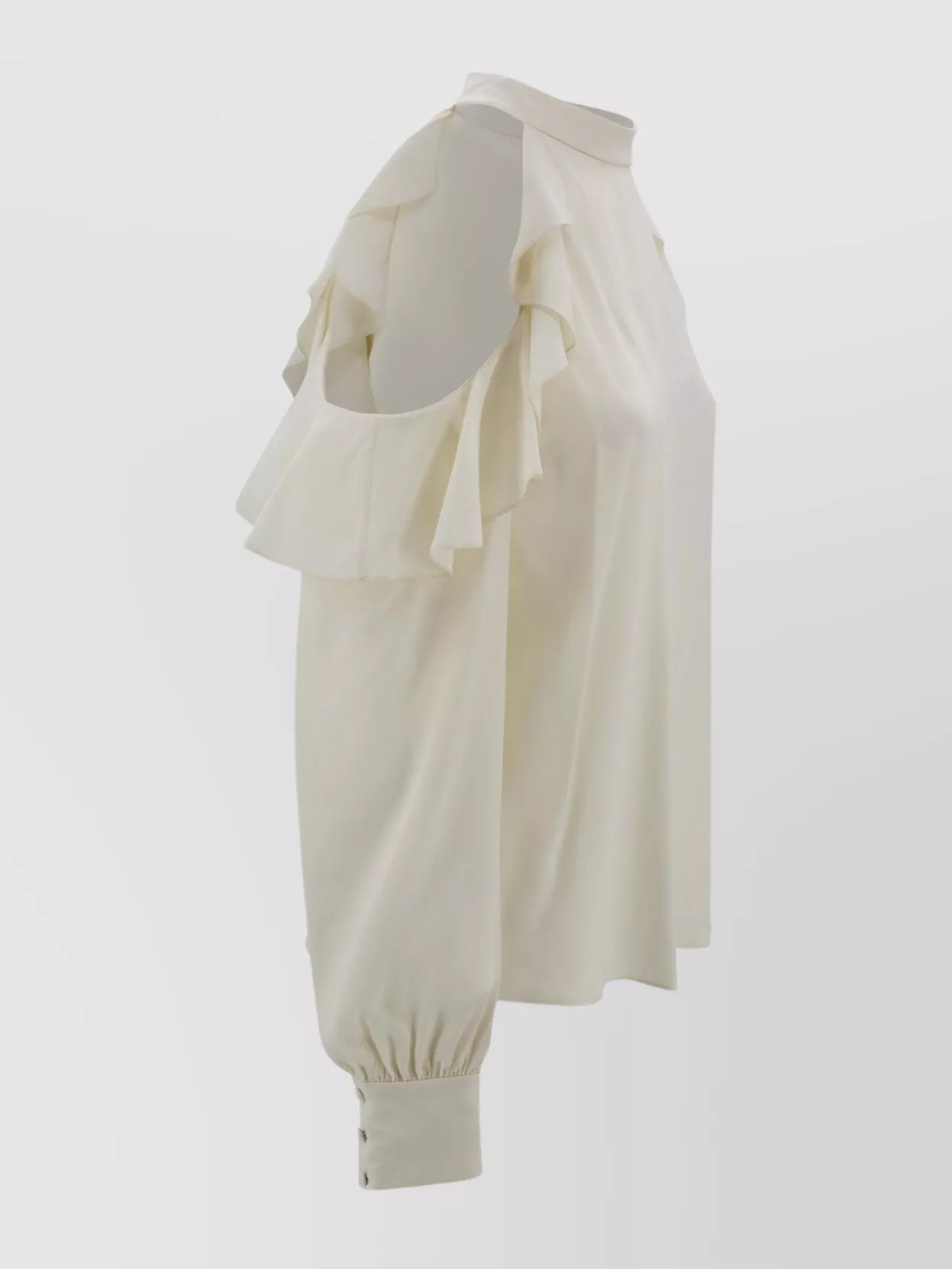 Etro Silk Top With Open Shoulders And Ruffles