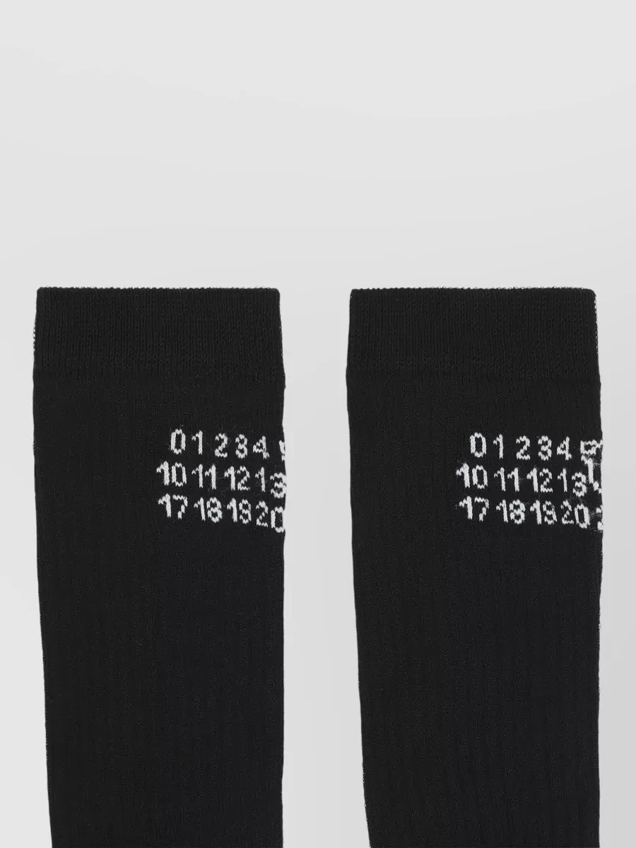 Mm6 Maison Margiela Ribbed Knee-High Logo Socks