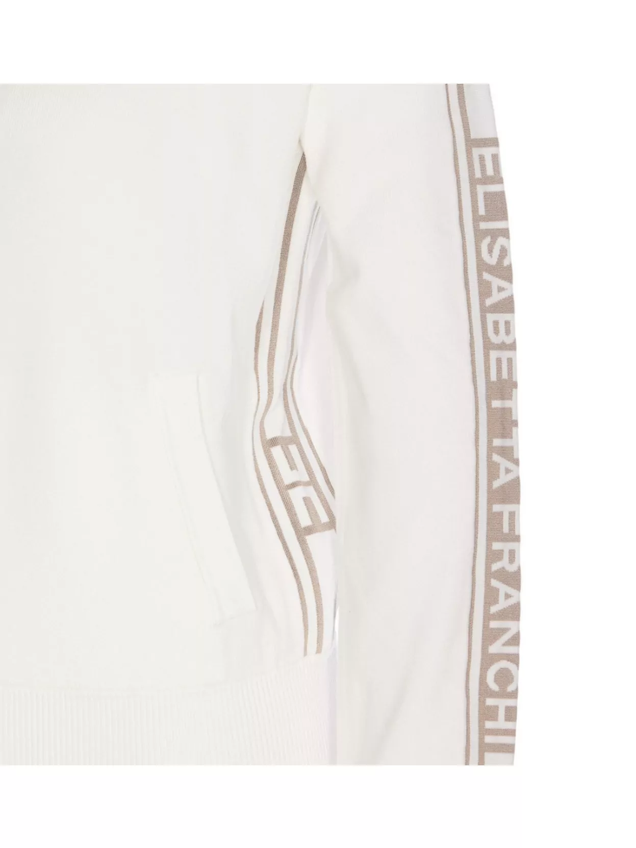 Elisabetta Franchi High Neck Zip Sweatshirt Pockets