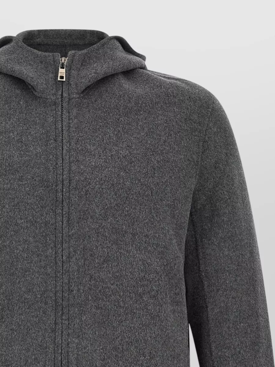 Giorgio Brato Cashmere Wool Hooded Single Breasted Coat