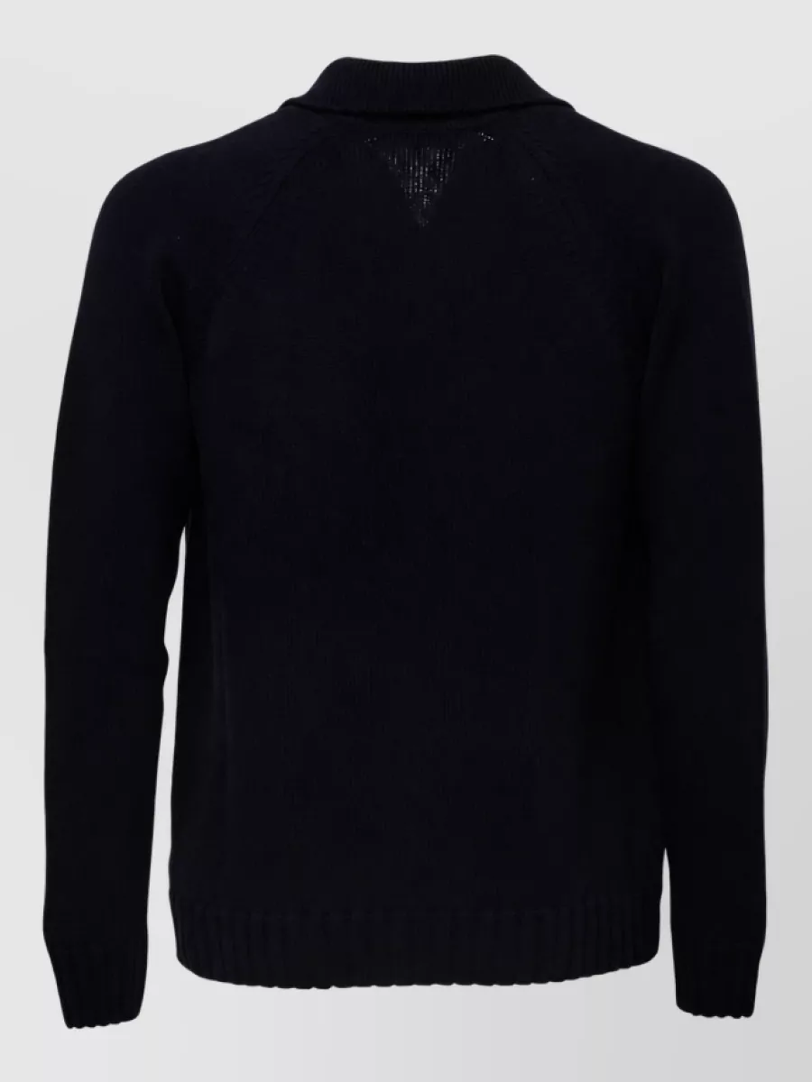 Zanone Wool knitted v polo sweater