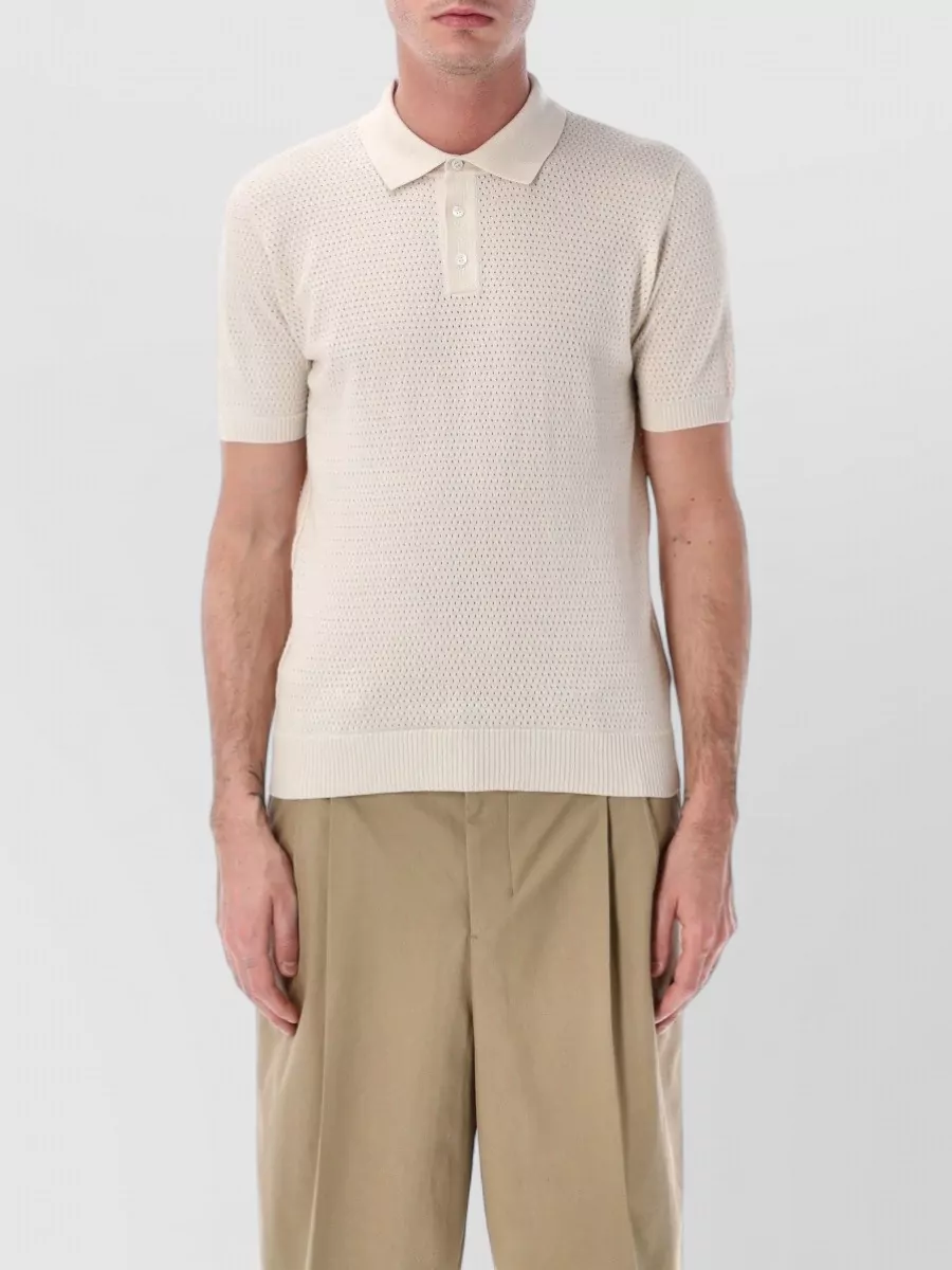 Roberto Collina mesh cotton polo shirt