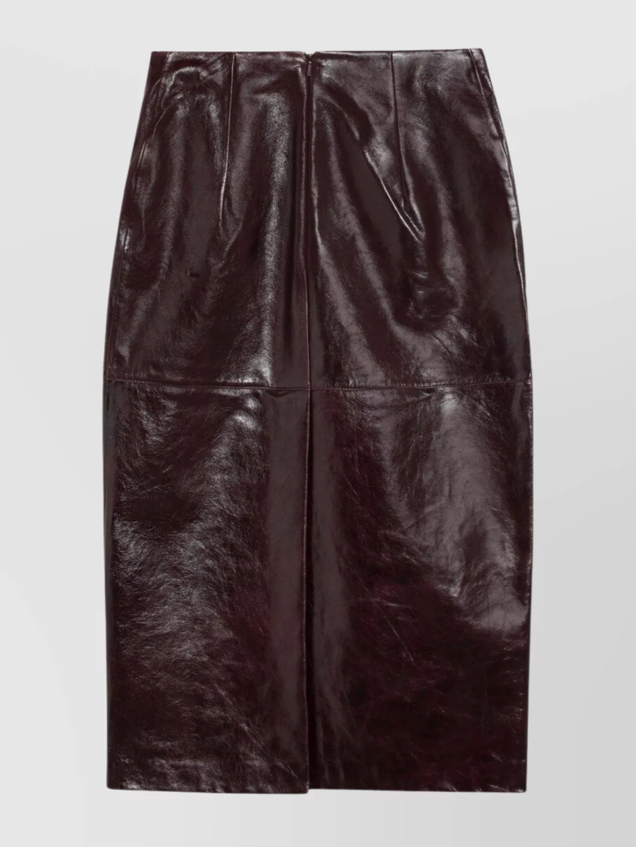 Sportmax Leather Pencil Skirt Panel Detailing In Brown