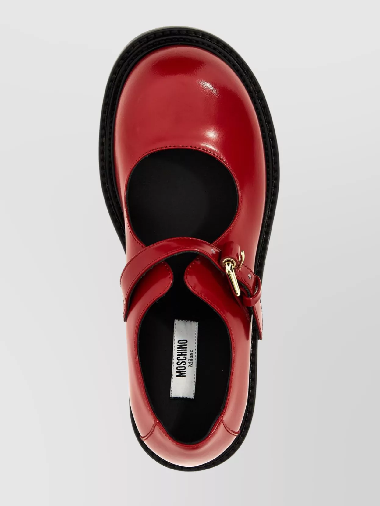 Moschino Glossy Round Toe Ballerina Shoes