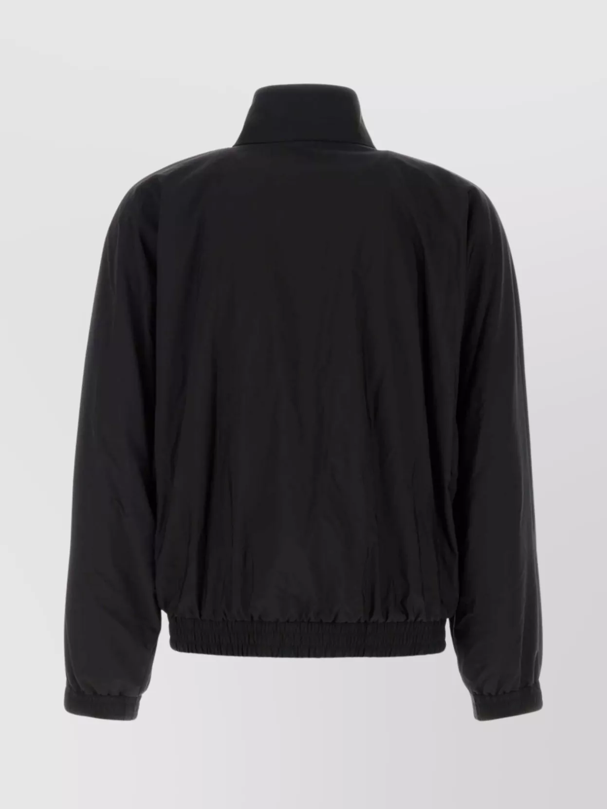 Ferragamo Wool Blend Jacket High Collar In Black