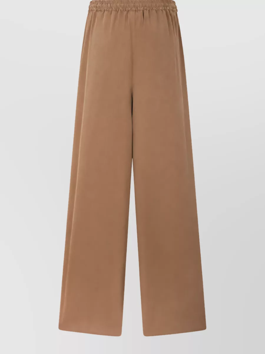 Max Mara Silk High-Rise Pleated Wide-Leg Trousers