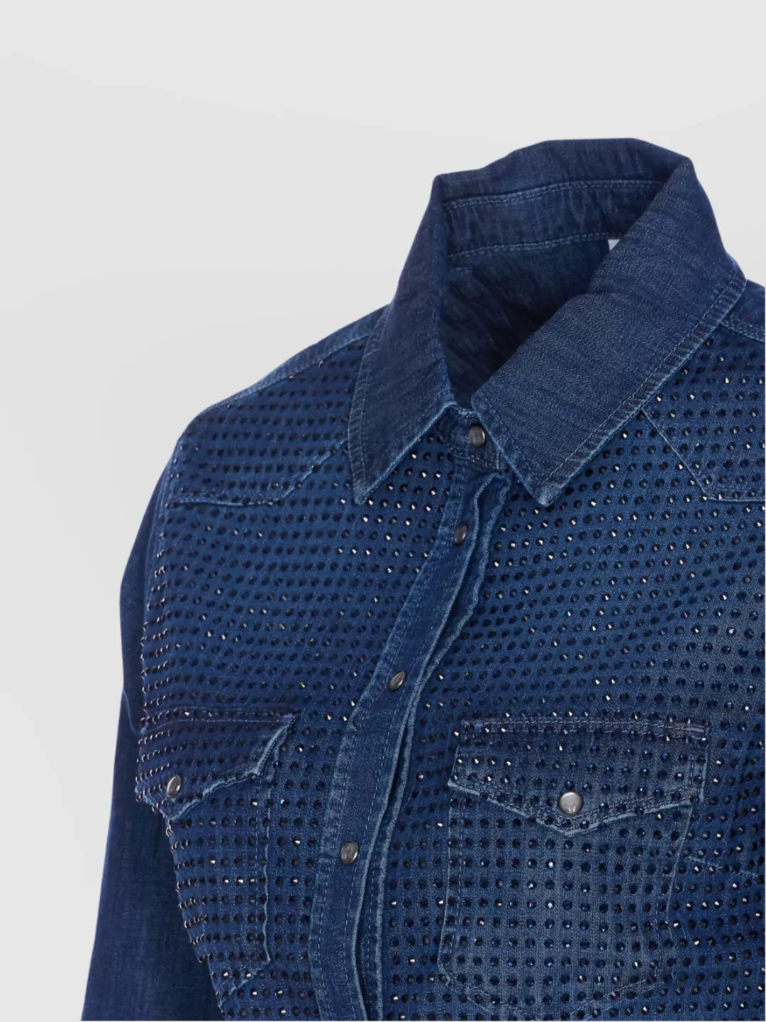 Liu Jo Denim Shirt With Crystals And Studs