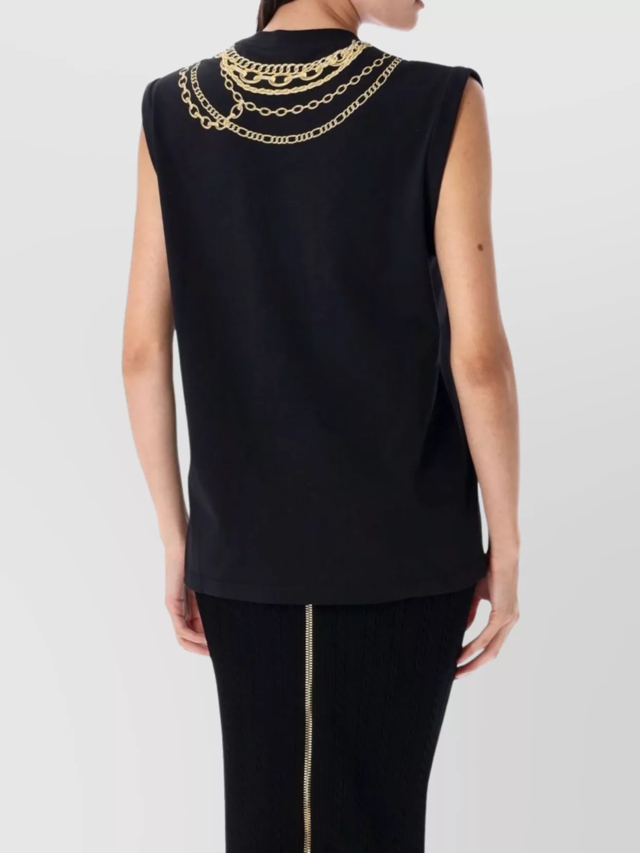 Balmain Chain Print Sleeveless Top