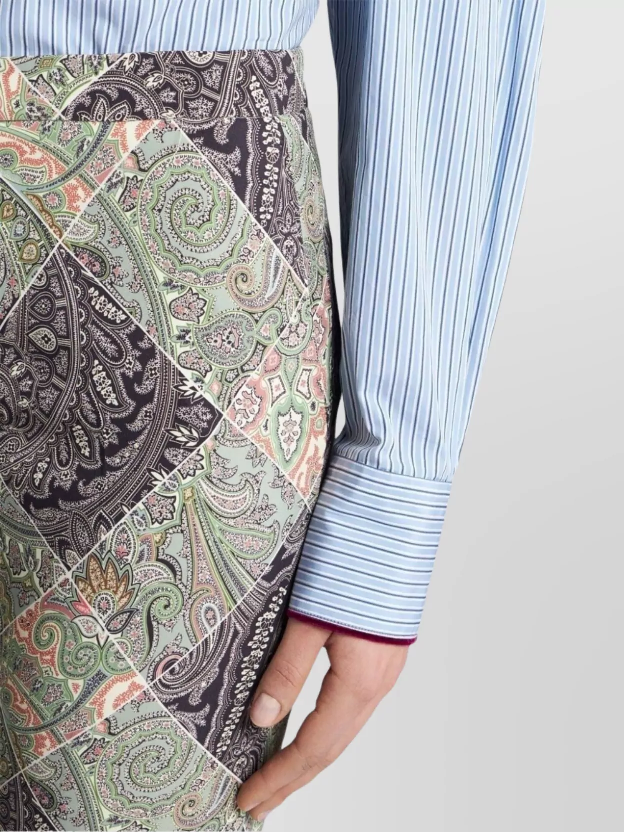 Etro High Waist Flared Leg Trousers With Paisley