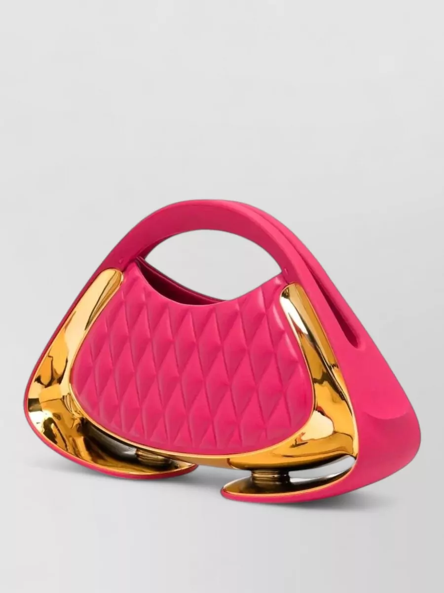Balmain Jolie Madame Small Padded Faux Leather Quilted Clutch Bag