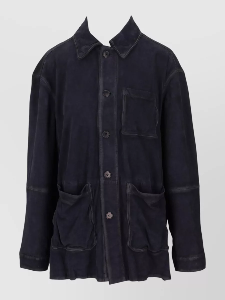 Parosh Suede single breasted coat