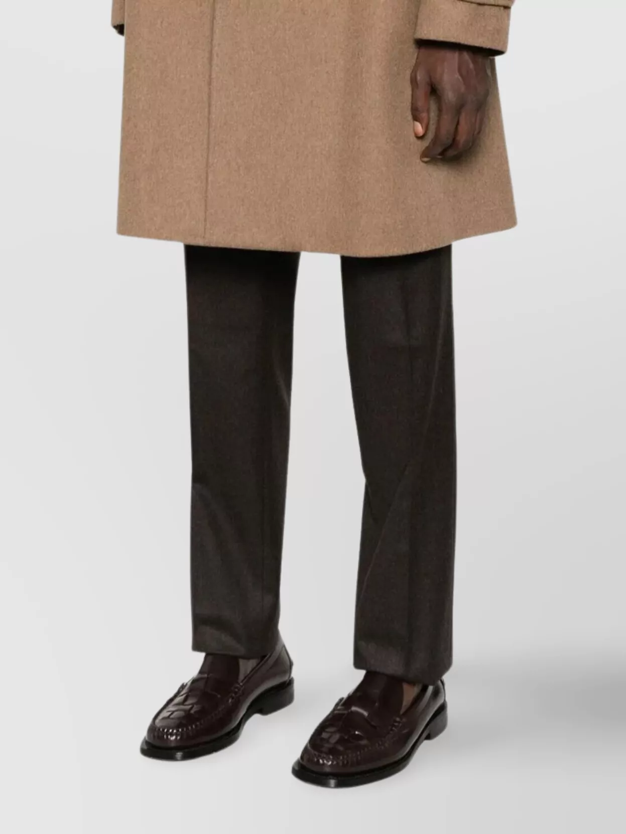 Lardini Single-Breasted Wool Coat Featuring Back Vent