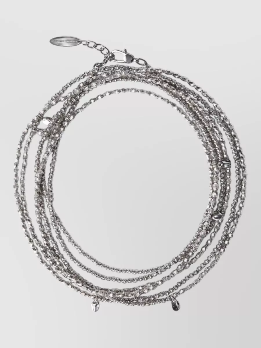 Brunello Cucinelli Silver Multi Strand Spiral Bracelet