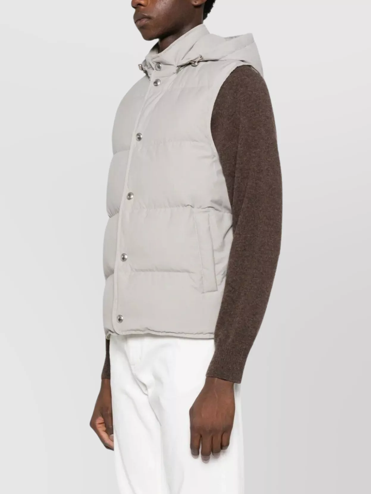 Eleventy Hooded Padded Sleeveless Vest