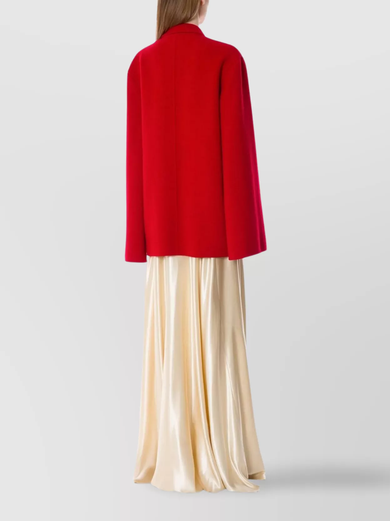 Alberta Ferretti Long Coat With Belted Waist And Shawl Collar