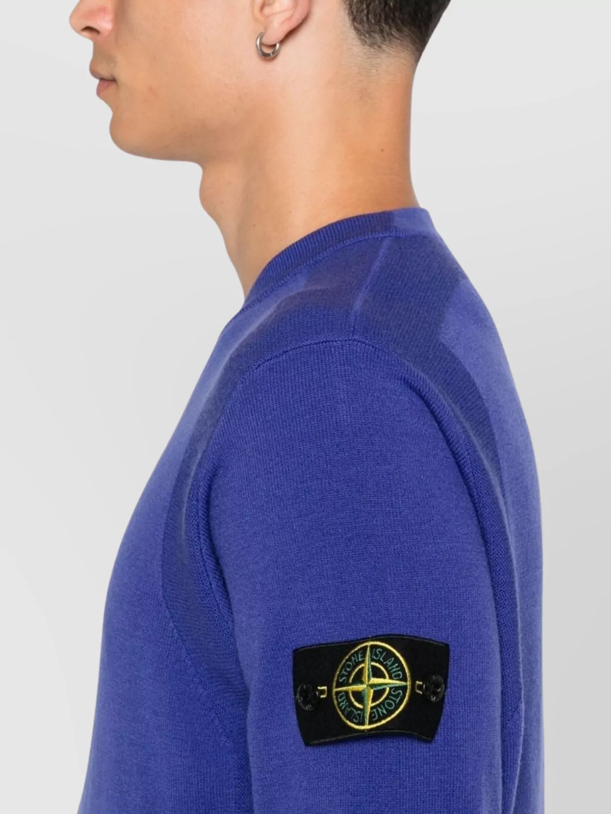 Stone Island Sleeve Badge Crew Neck Sweater
