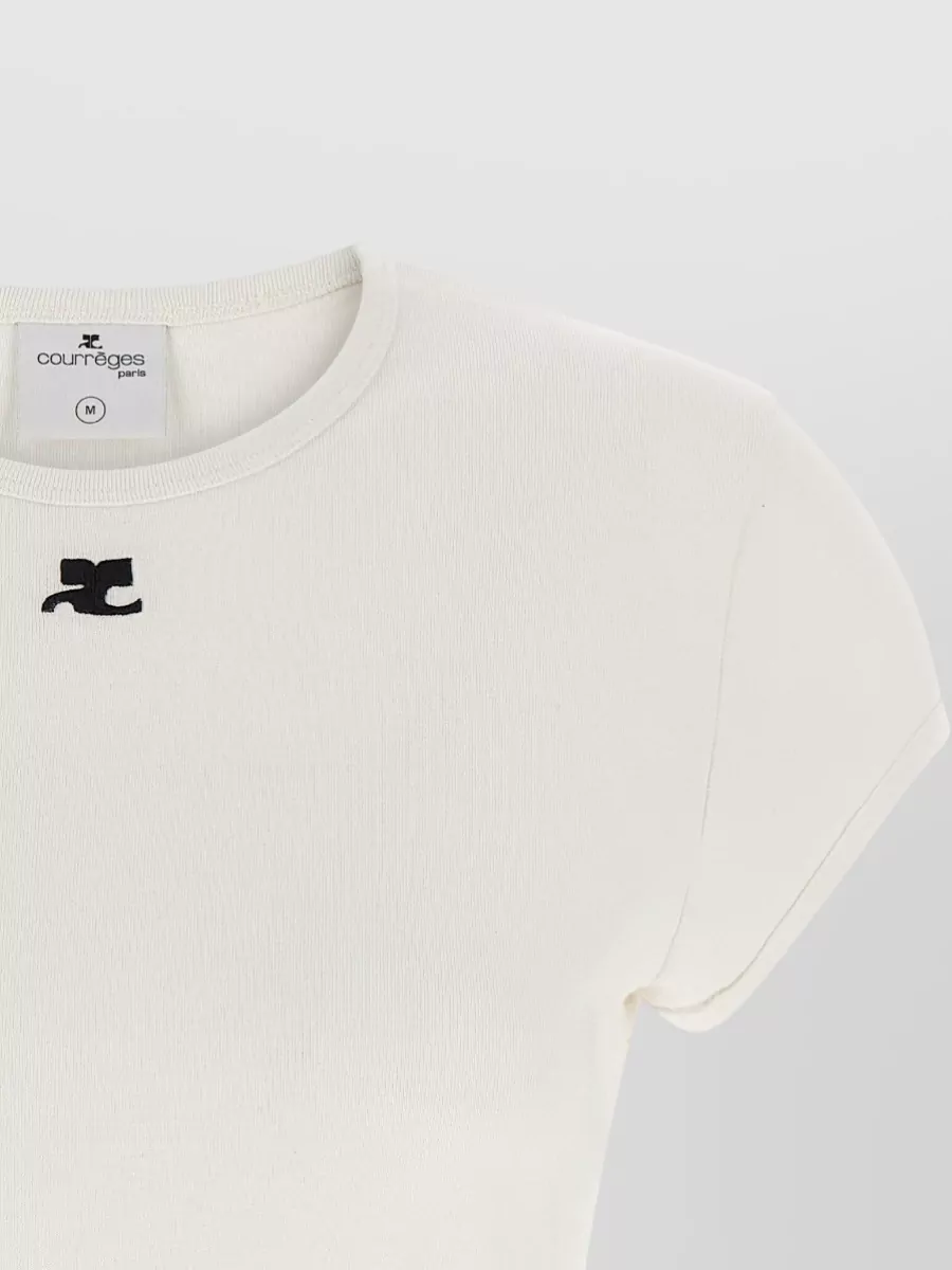 Courrèges Baby Logo Short Sleeve Crew Neck T-Shirt