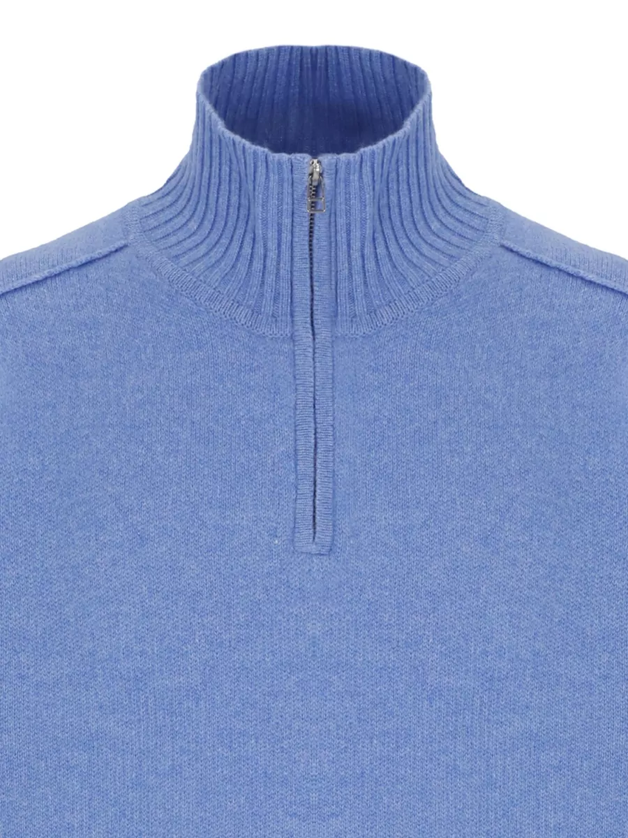 Guest In Residence Cashmere Ribbed High Neck Zip Jumper