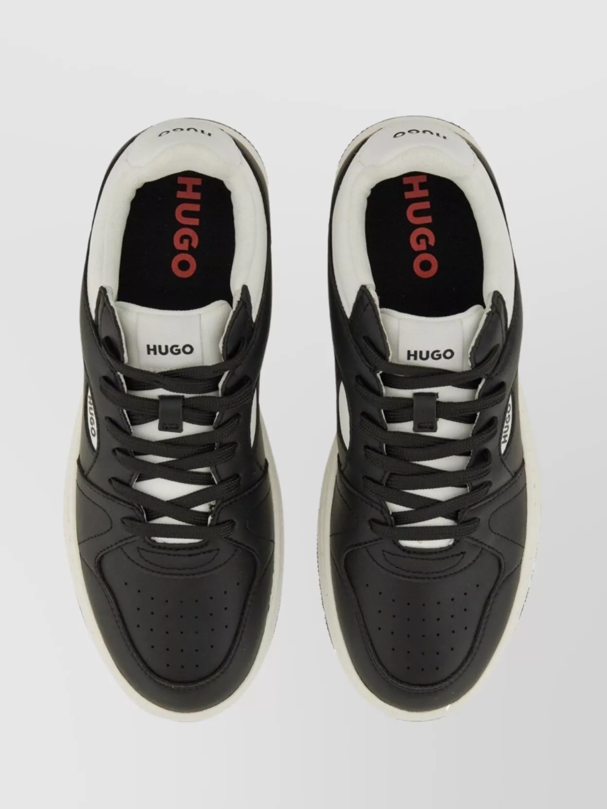 Hugo Boss Leather Sneaker With Contrast Heel Tab