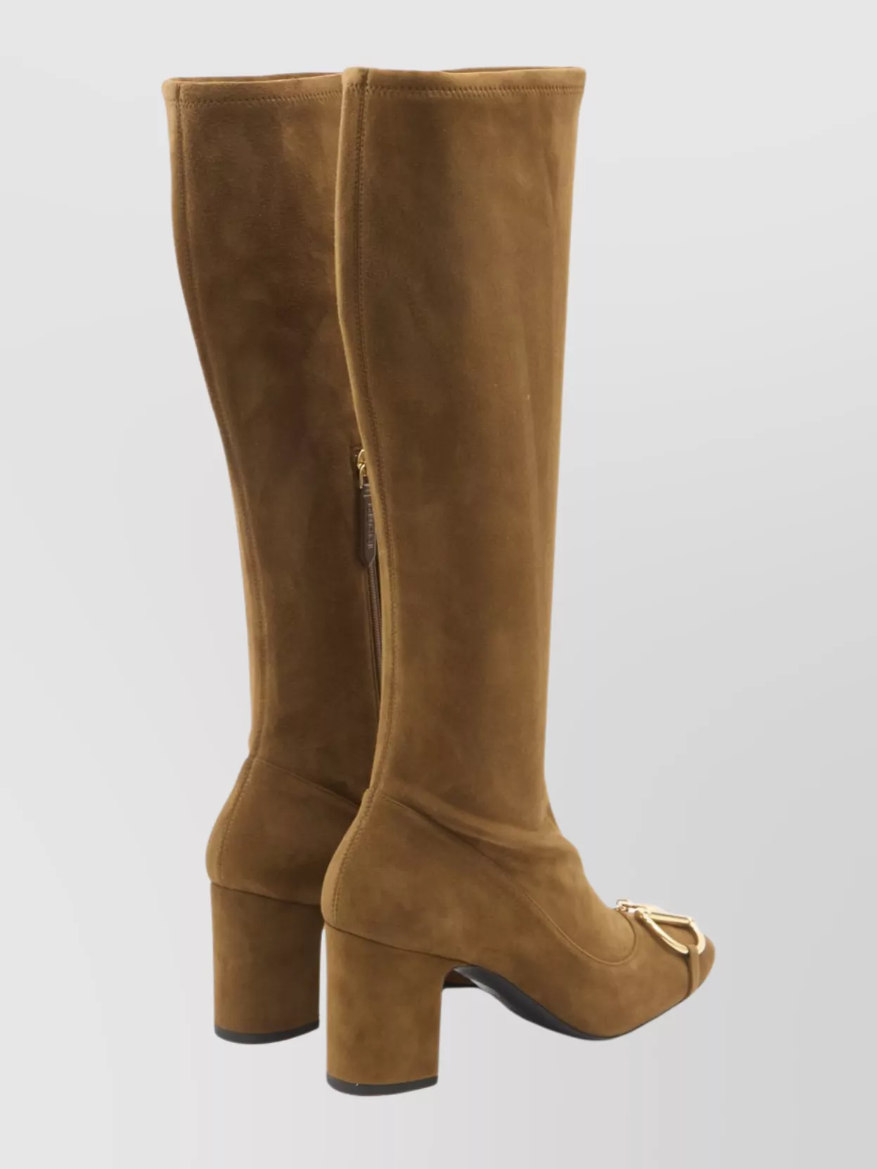 Gucci Knee-High Suede Block Heel Boots