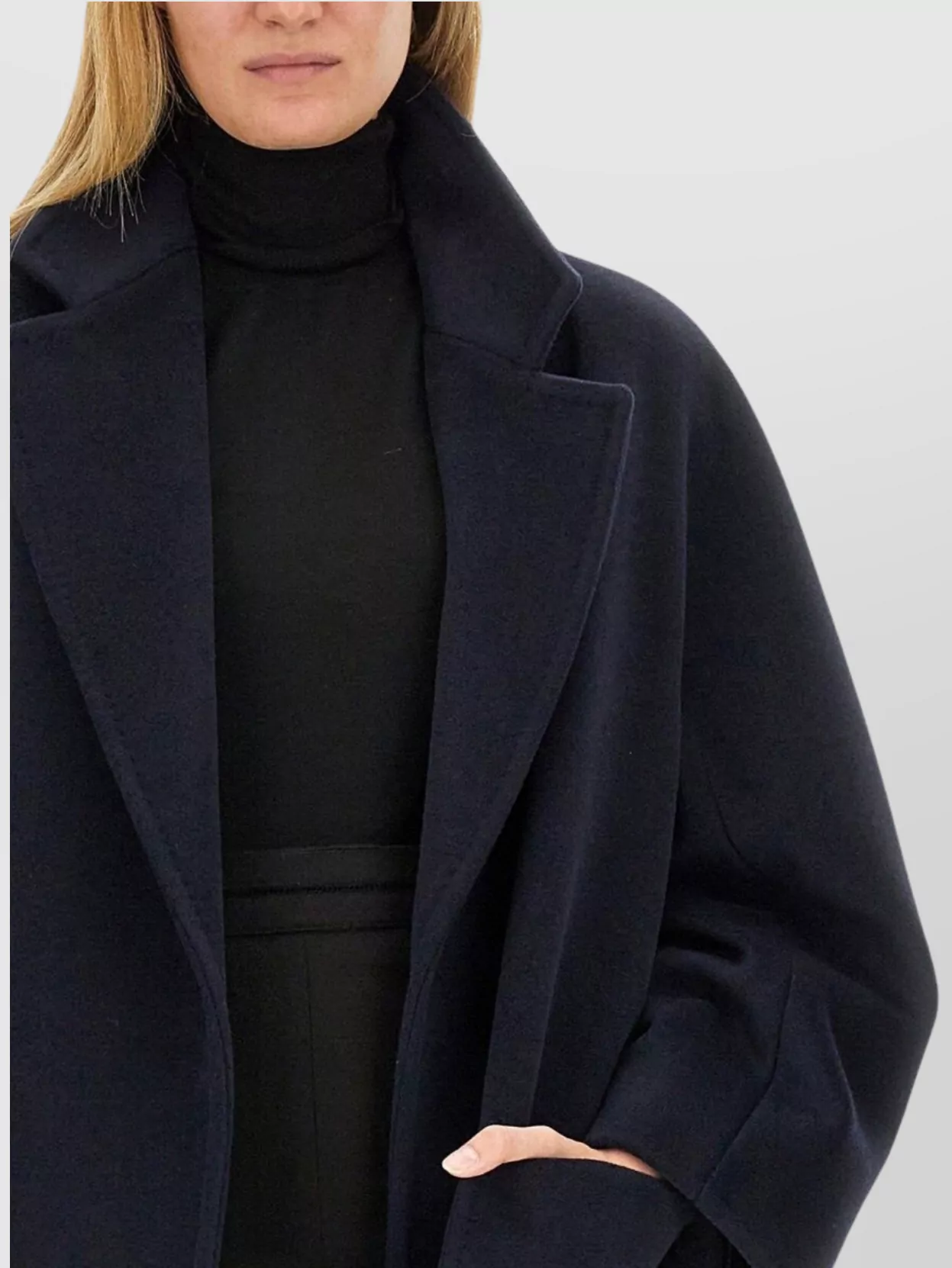Max Mara Long Oversized Coat With Belt And Pockets