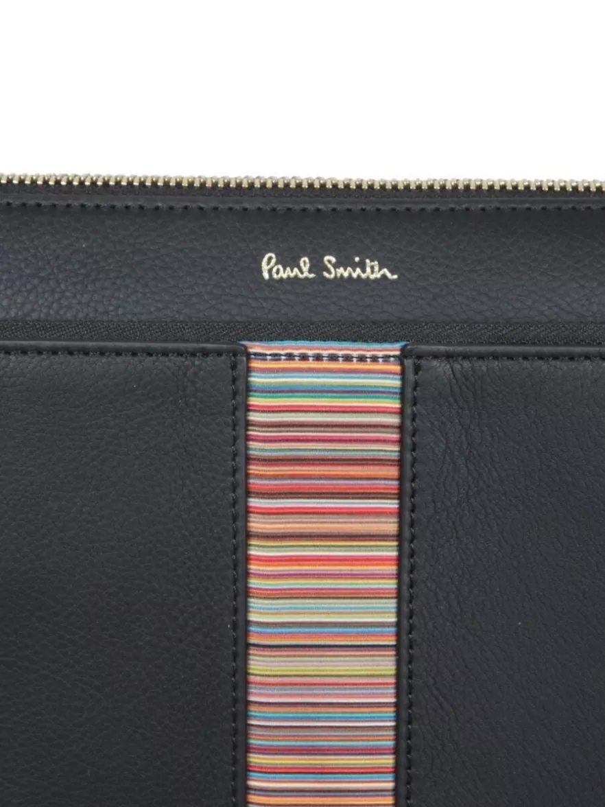 Paul Smith Striped Leather Clutch Bag