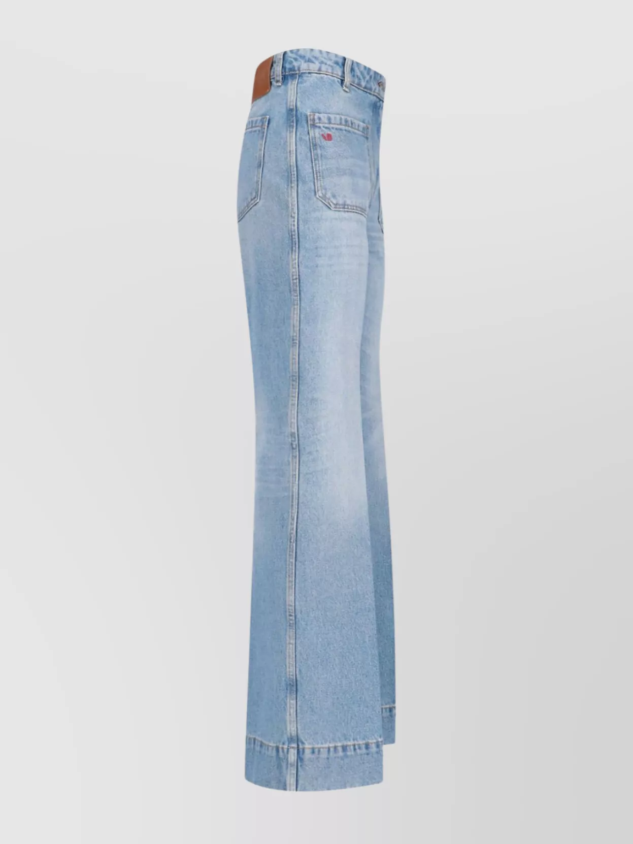 Shop Victoria Beckham Wide-leg Trousers With Pockets And Belt Loops In Blue
