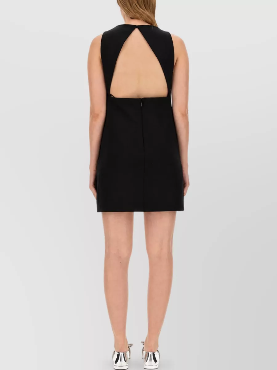 Versace Wool-Blend Straight Cutout Mini Dress
