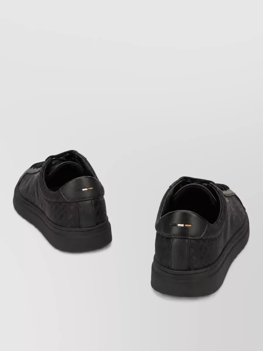 Boss Leather Lace-Up Sneakers