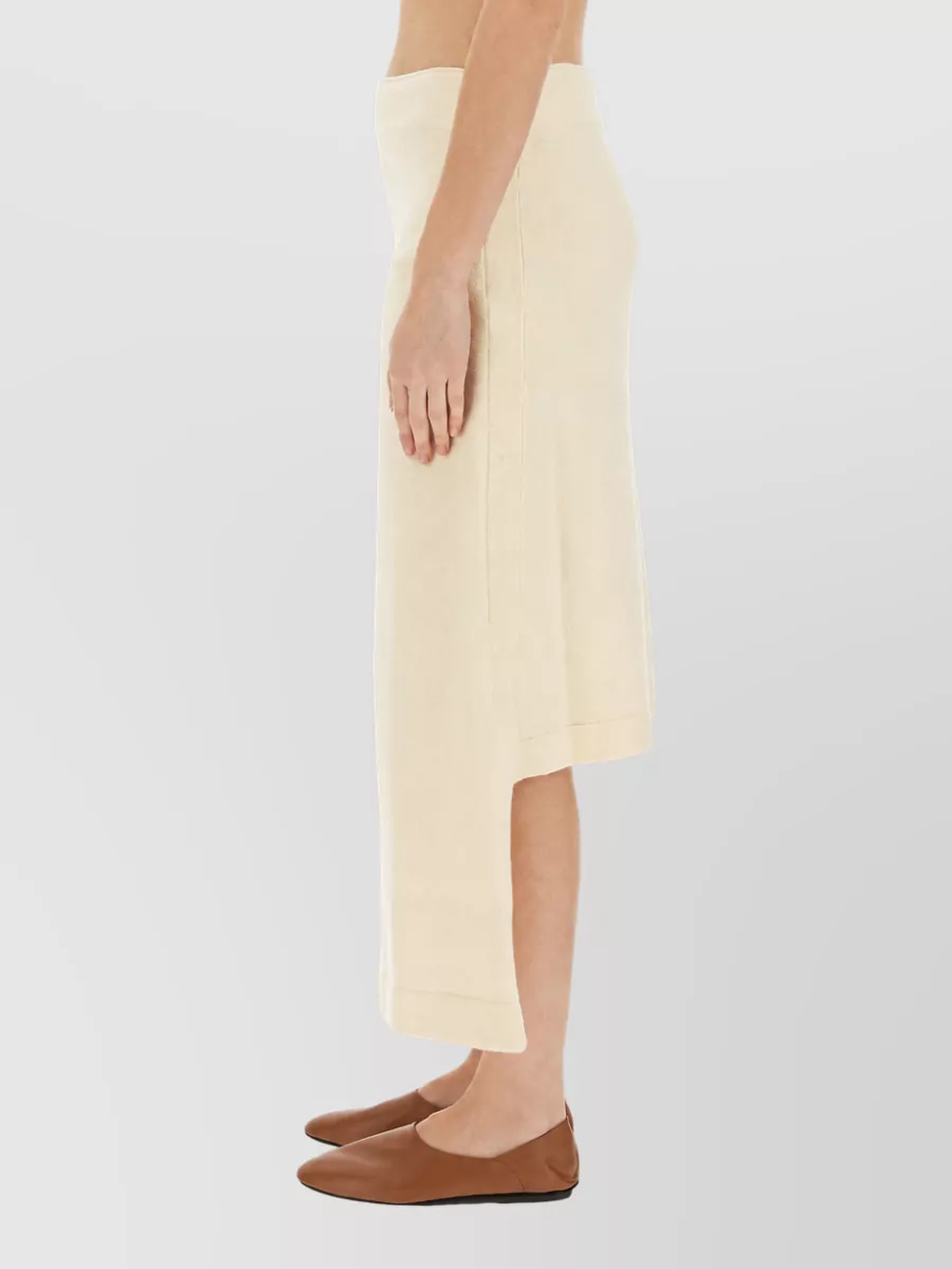 Jil Sander Wool Asymmetric Midi Skirt